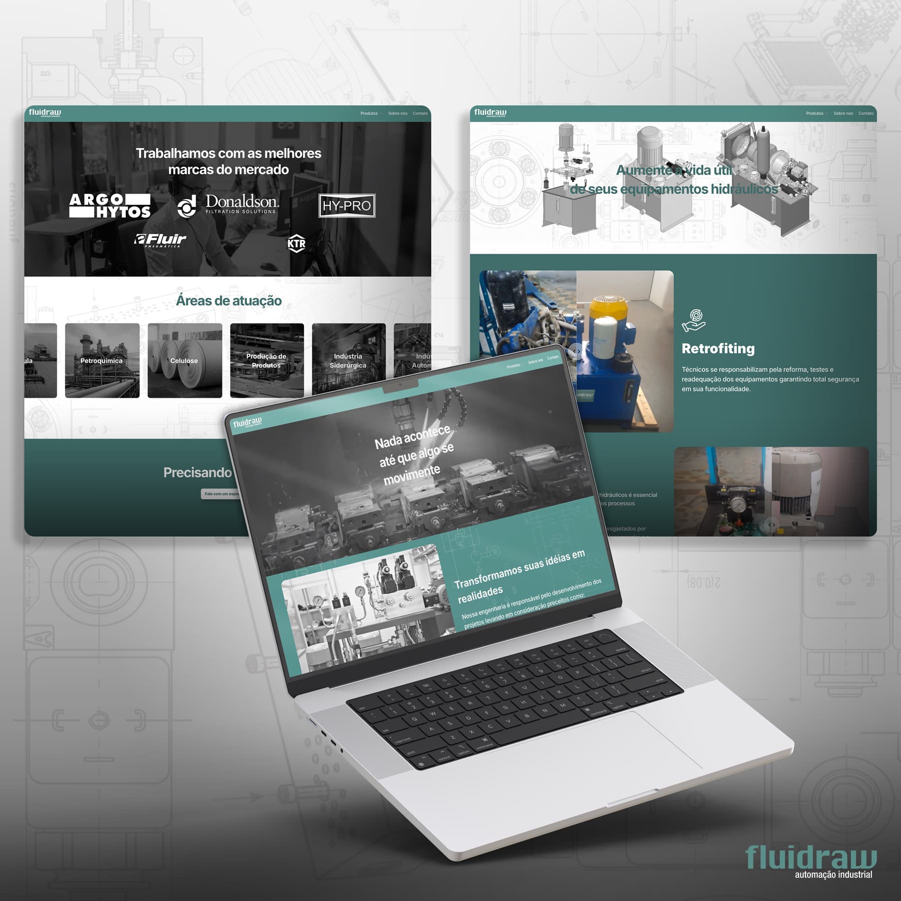 Versão desktop do site Fluidraw