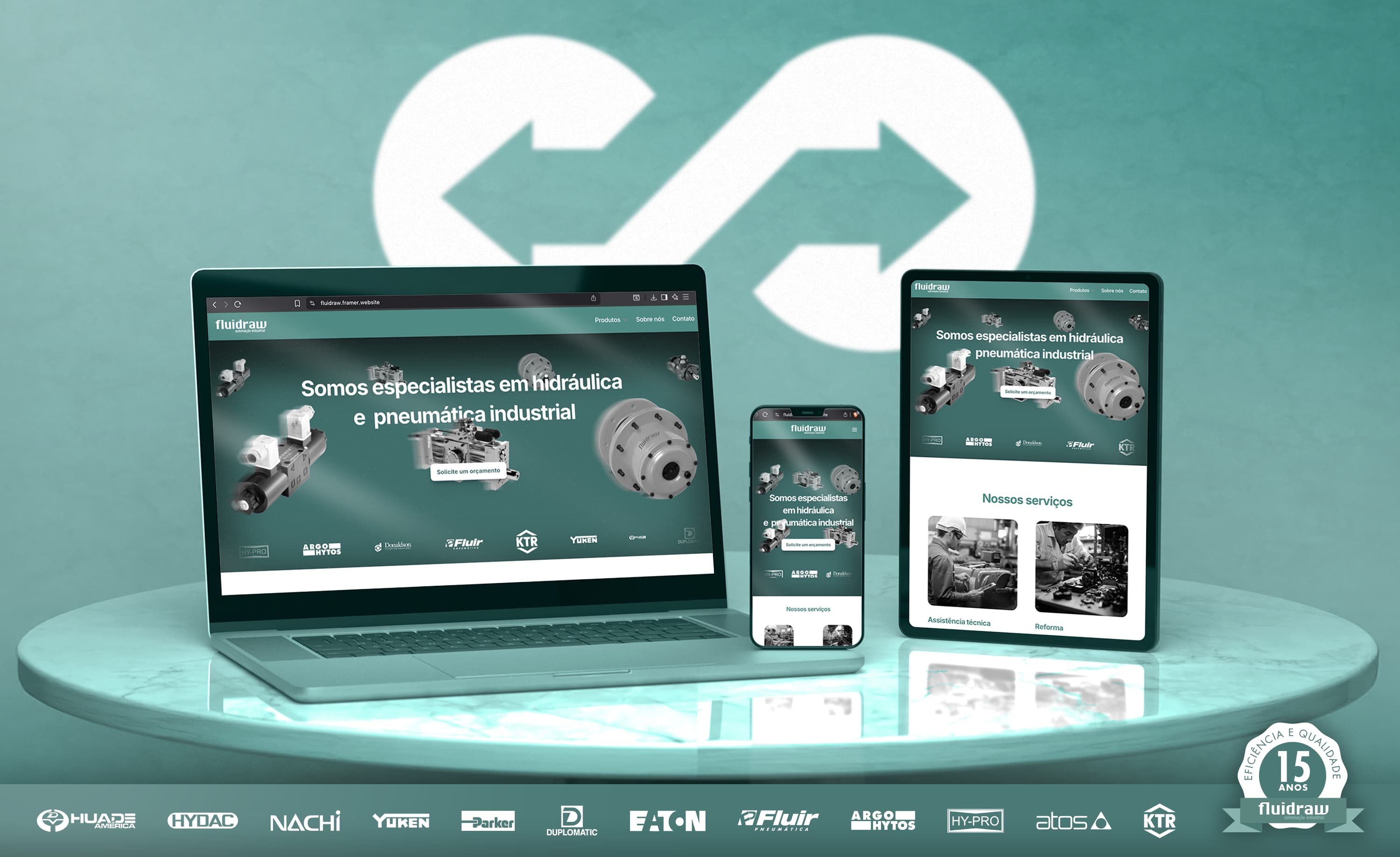 Site Fluidraw em múltiplos dispositivos