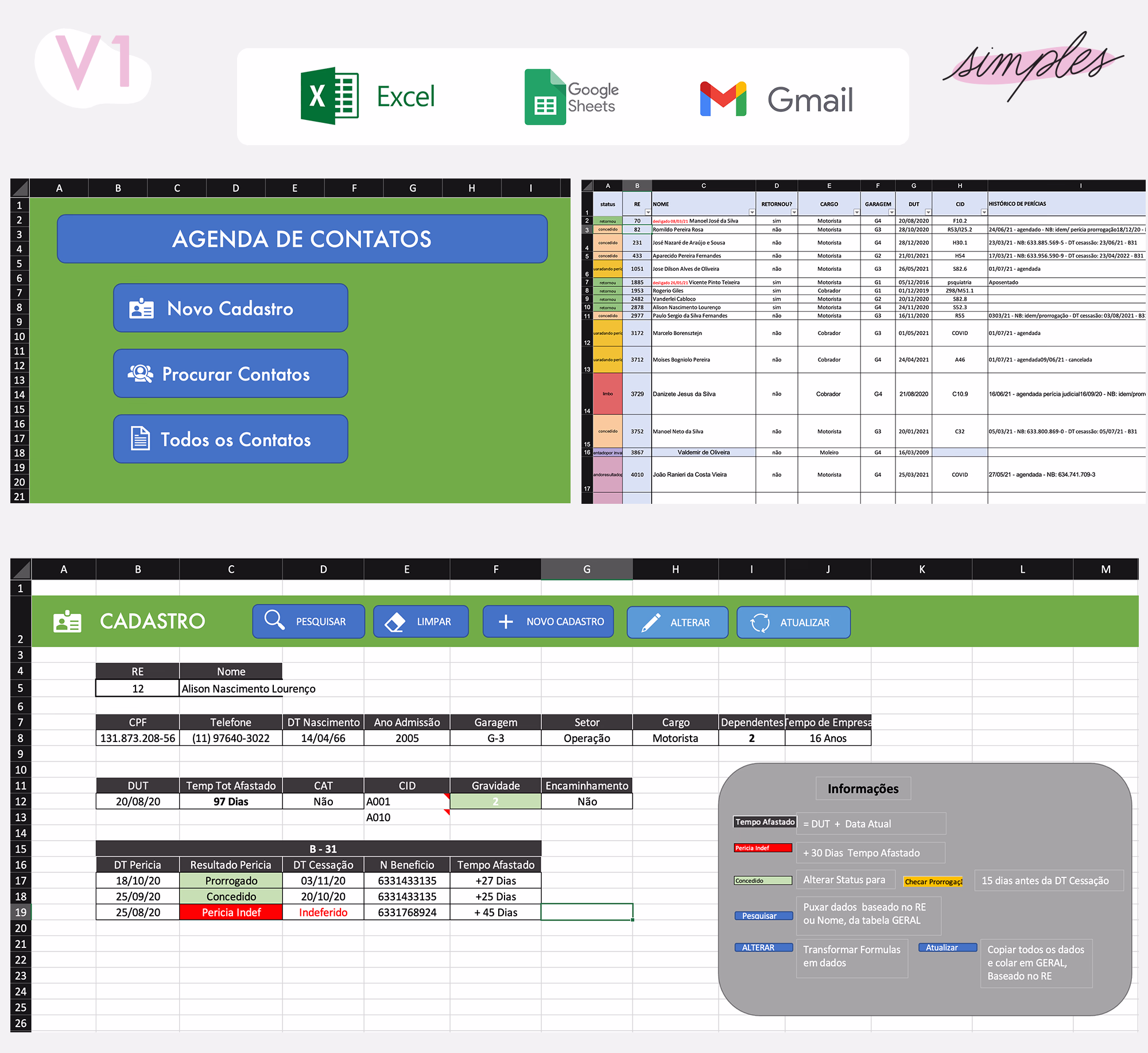 Versão 1 - Primeira iteração da interface