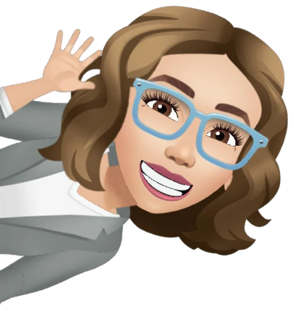 A Lili, personagem virtual da Simples: uma analista de óculos azuis acenando, sorridente.
